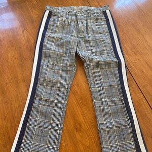 MOTHER The Insider Plaid Side Stripe Ankle Trouser Pants size 27